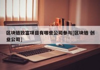 区块链致富项目有哪些公司参与[区块链 创业公司]